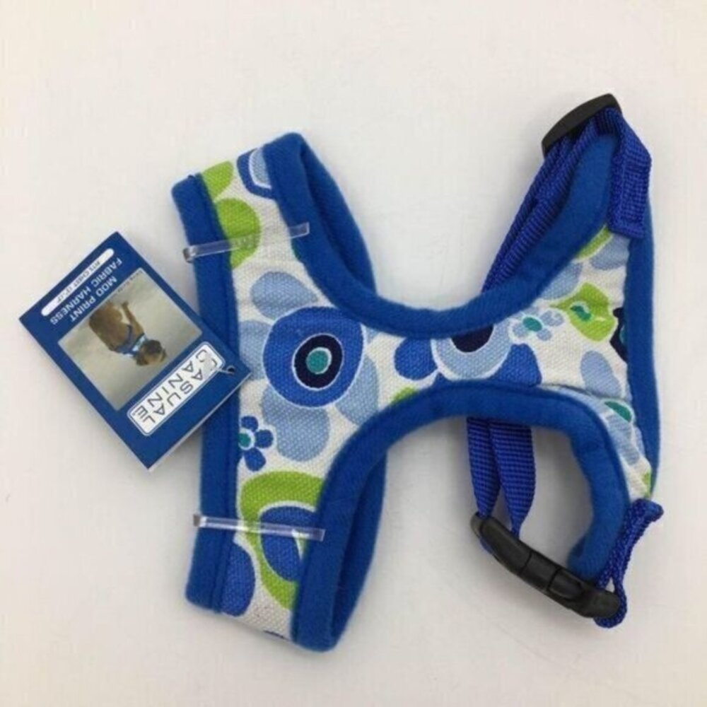 Dog Harness Casual Canine Mod Print Pet Collar Size Small 12”-17” NEW